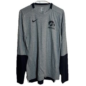 Nike CI4546-021 Iowa Football Shirt Gray Black Long Sleeve‎ Men's Medium